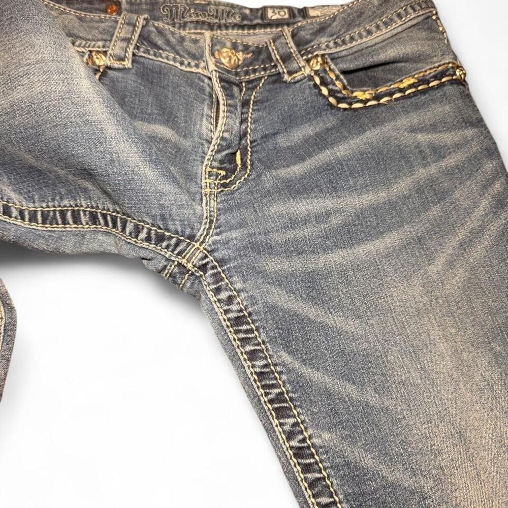Miss Me Signature Boot Cut Jeans Women’s 30 Medium Wash Low Rise 28” Inseam - Picture 5 of 8